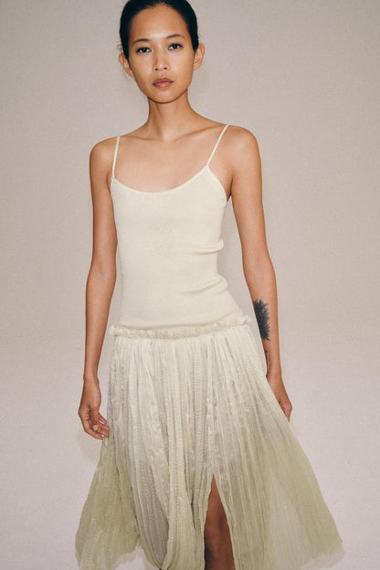 Robe midi contrastée