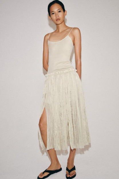 Robe midi contrastée