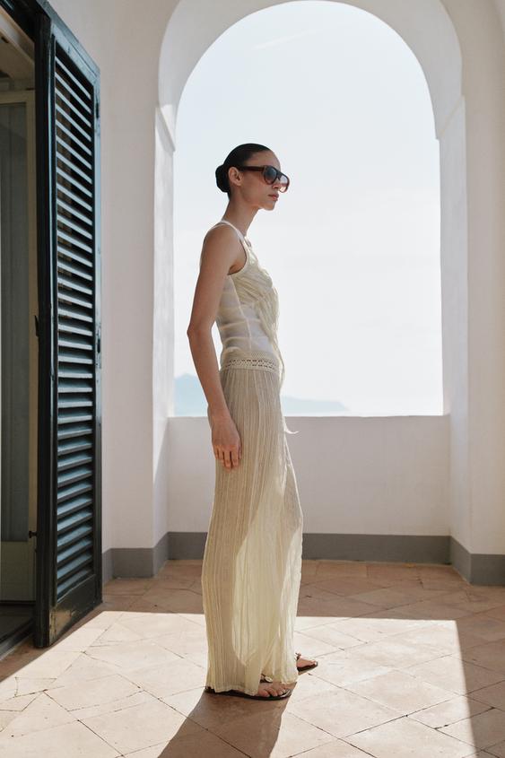 Pantalon contrasté au crochet