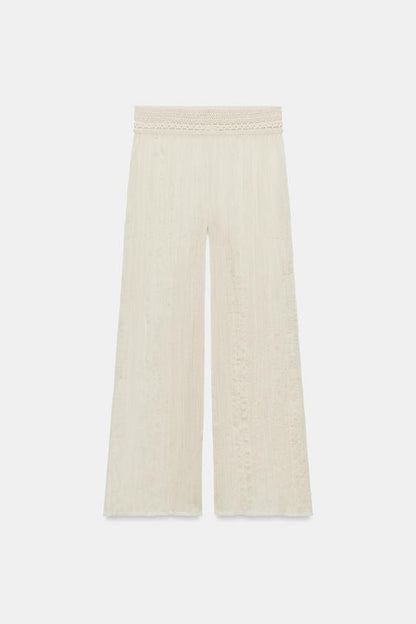 Pantalon contrasté au crochet