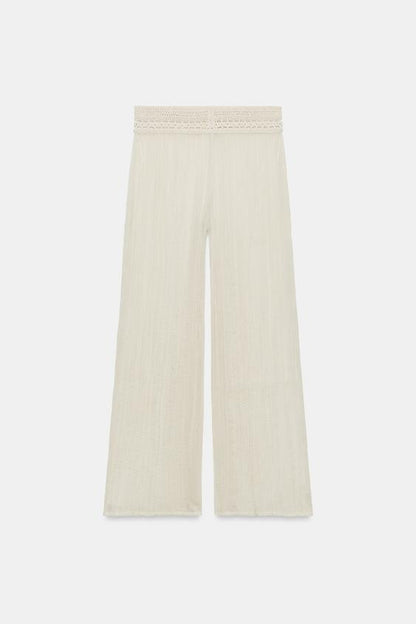 Pantalon contrasté au crochet