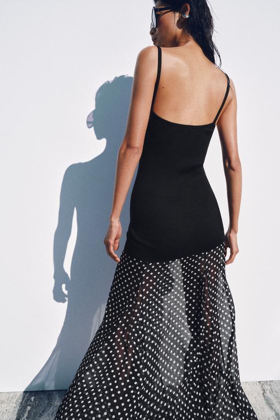 Robe contrastée à pois