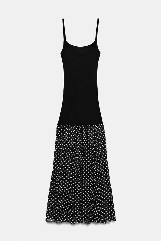 Robe contrastée à pois