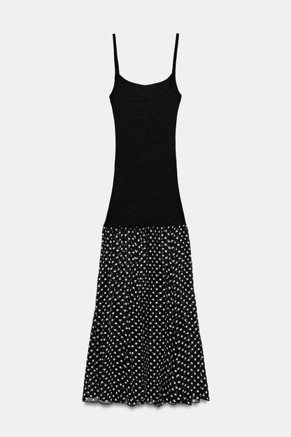 Robe contrastée à pois