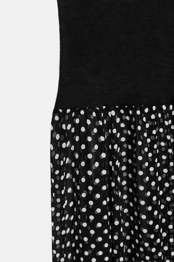 Robe contrastée à pois