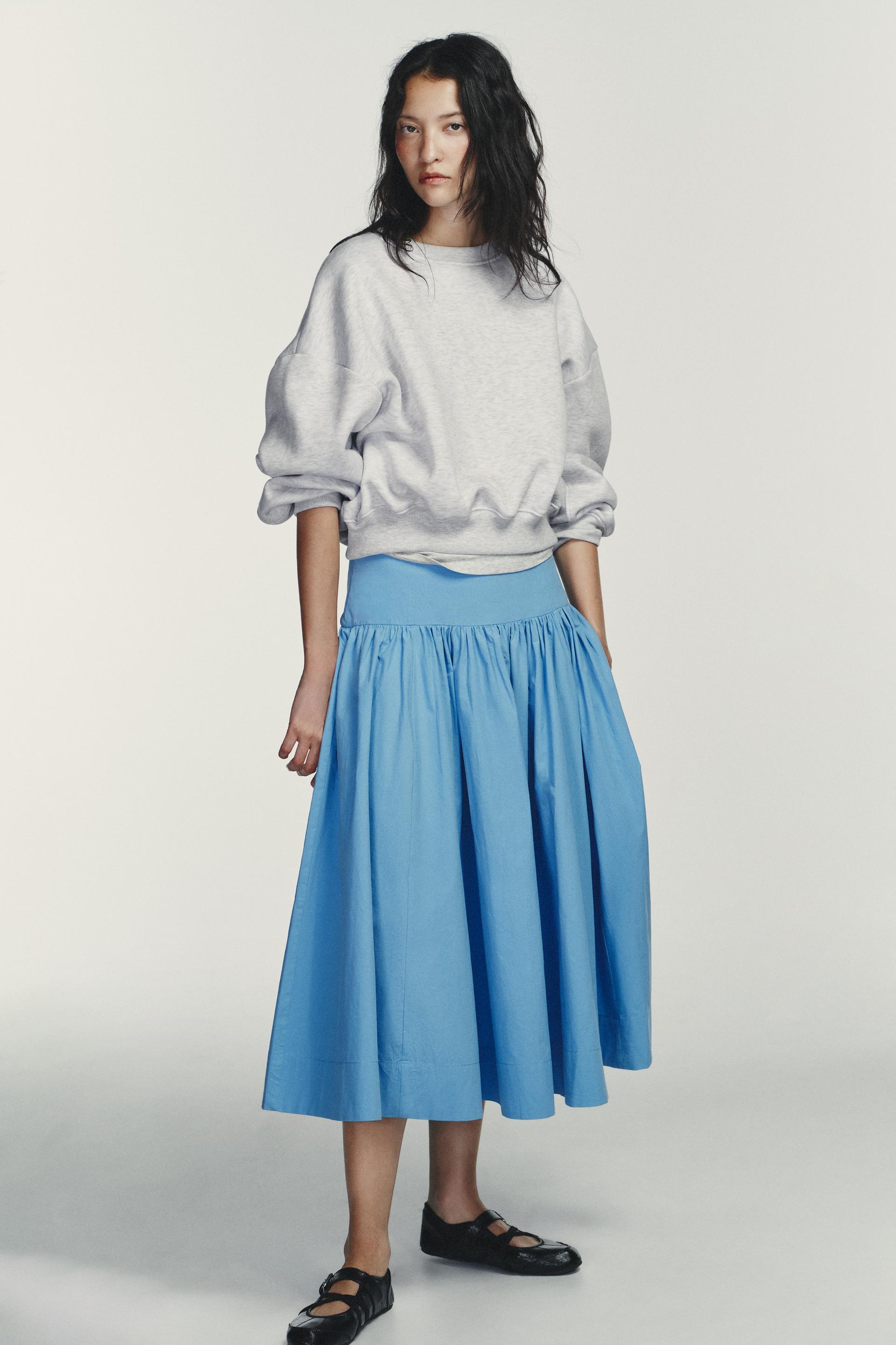 Jupe midi à volume