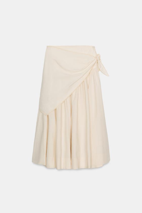 Jupe midi à volume effet foulard