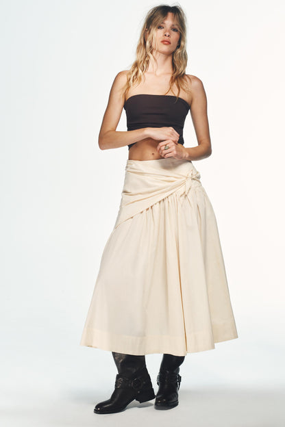 Jupe midi à volume effet foulard