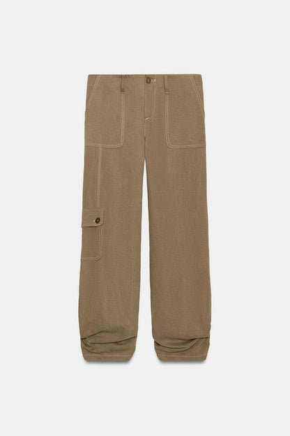 Pantalon fluide à fronces