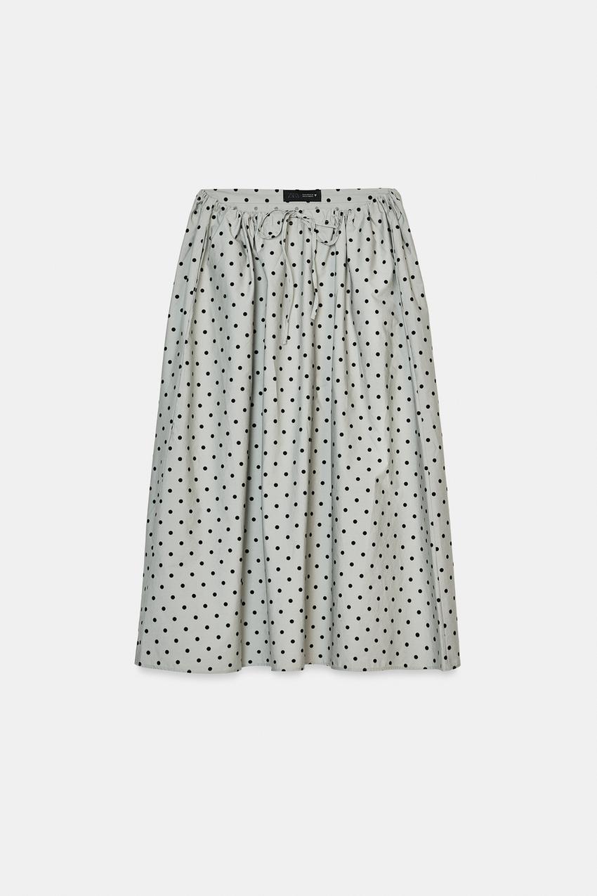 Jupe midi à pois