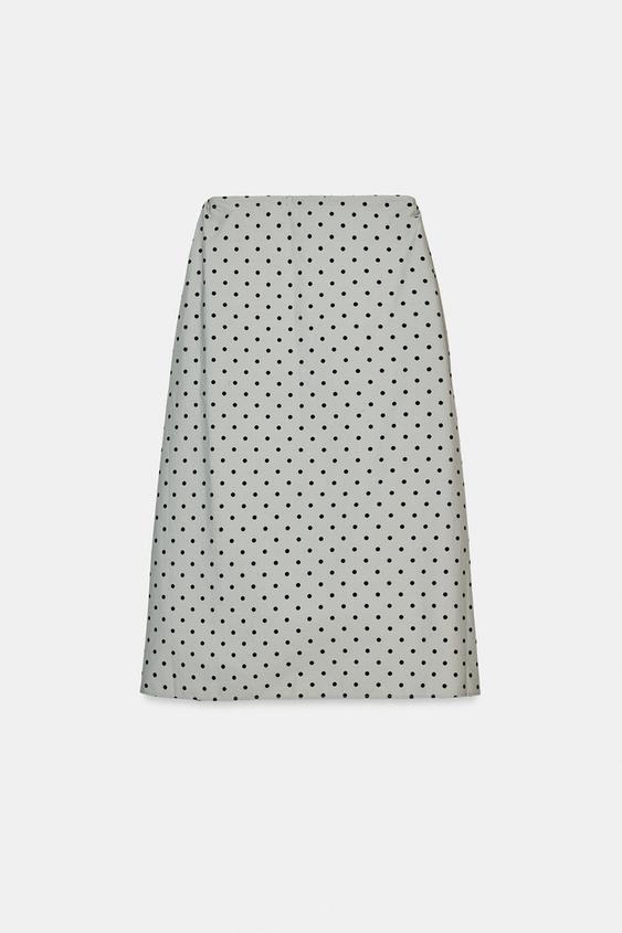 Jupe midi à pois