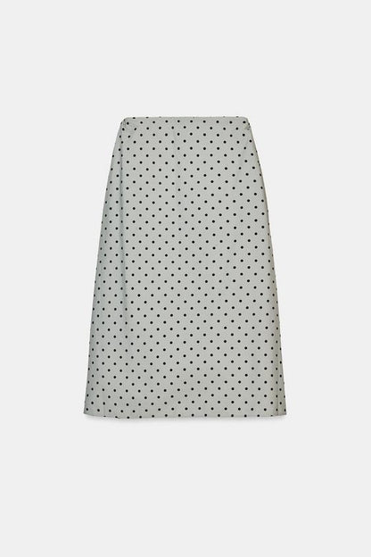 Jupe midi à pois