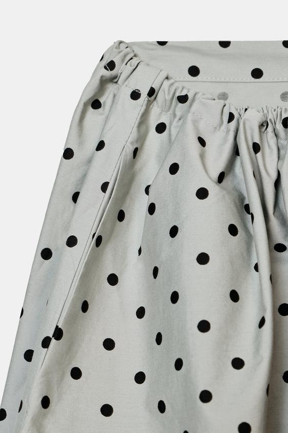Jupe midi à pois