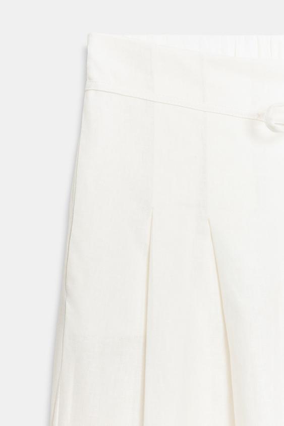 Pantalon large en lin à pinces