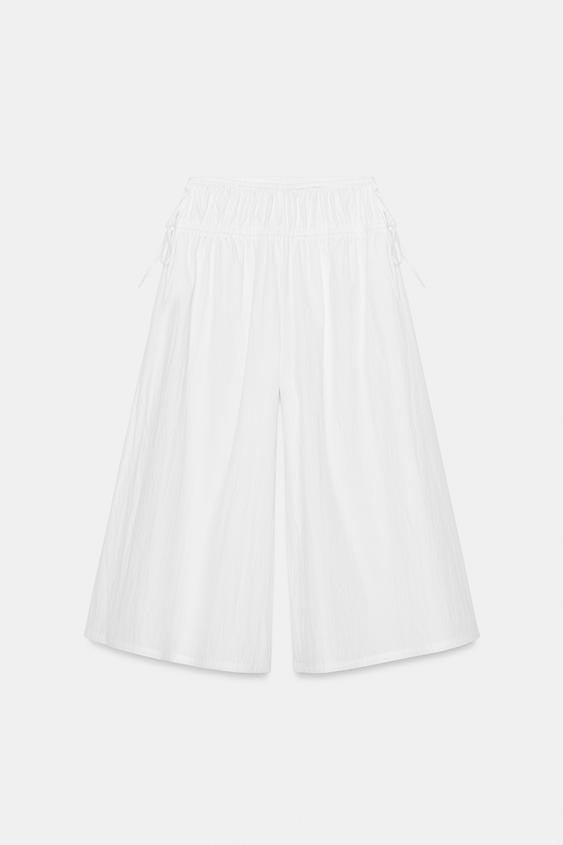 Pantalon-culotte à fronces