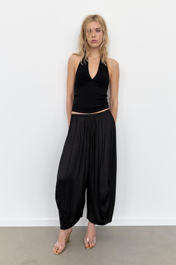 Pantalon bouffant à plis