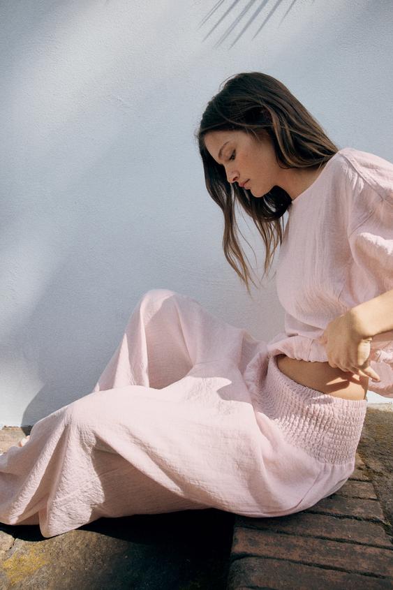 Pantalon baggy à taille élastique