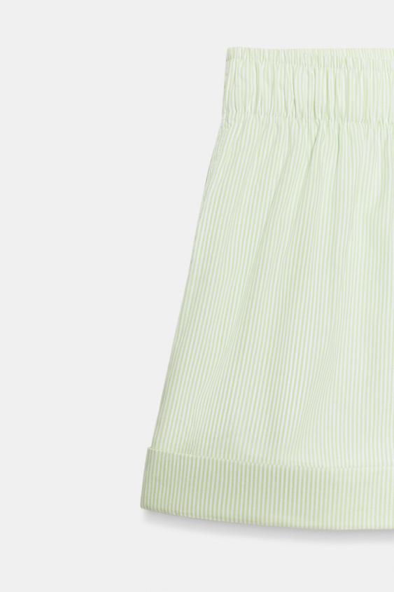 Short en popeline à rayures