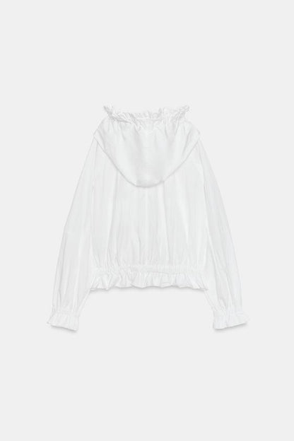 Veste à fermeture zippée à volants