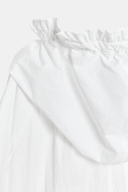 Veste à fermeture zippée à volants