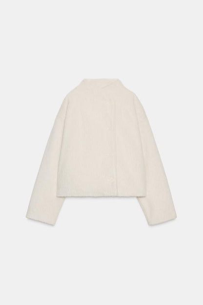 Blouson effet fourrure croisé