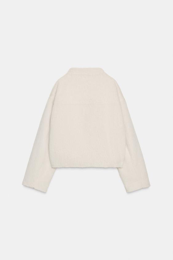 Blouson effet fourrure croisé