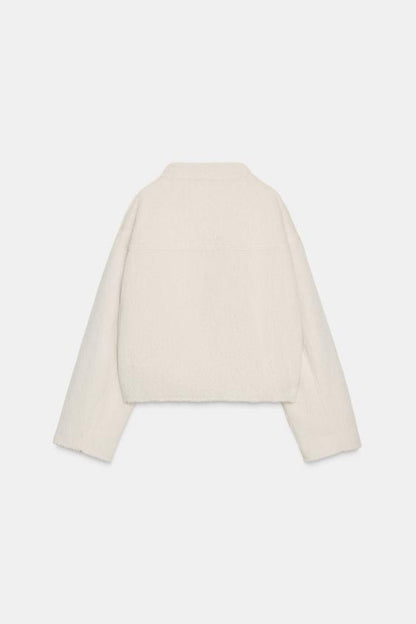 Blouson effet fourrure croisé