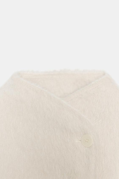 Blouson effet fourrure croisé