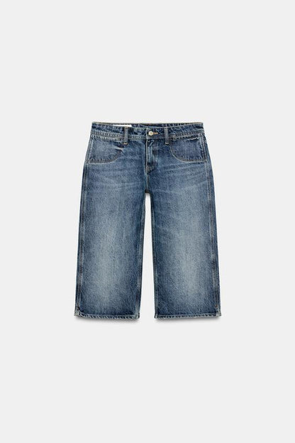 Jean capri en denim TRF taille mi-haute