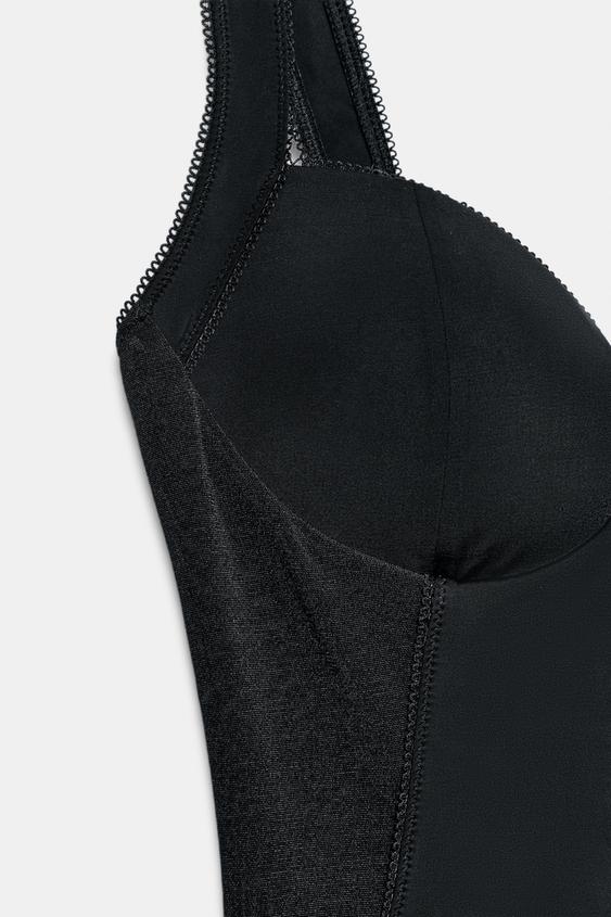 Robe midi contrastée en polyamide