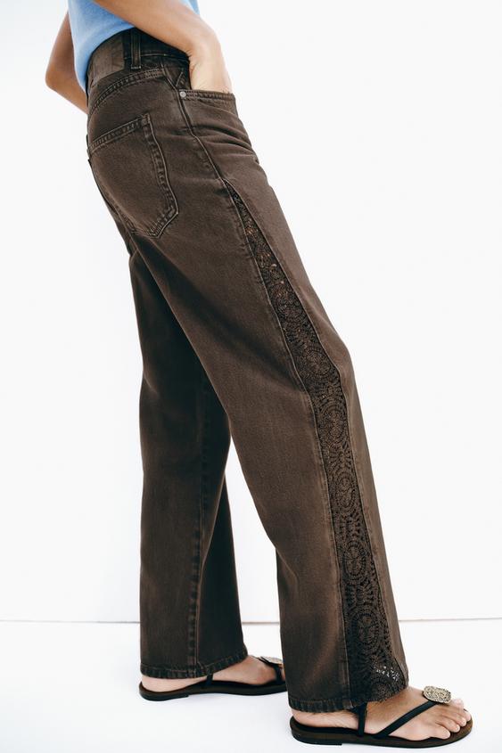 Jean Z1975 coupe ample taille mi-haute, contrasté au crochet
