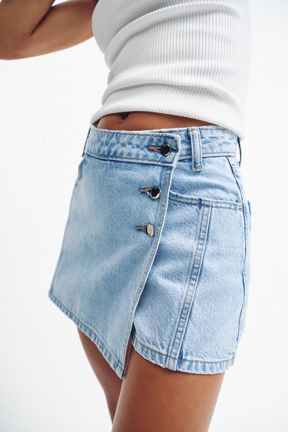 Jupe-culotte Z1975 en denim croisée