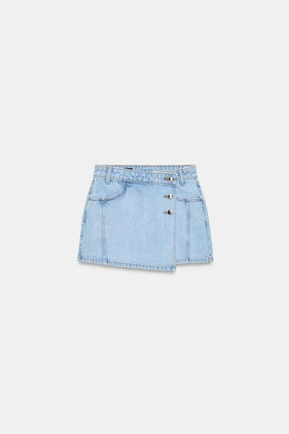 Jupe-culotte Z1975 en denim croisée