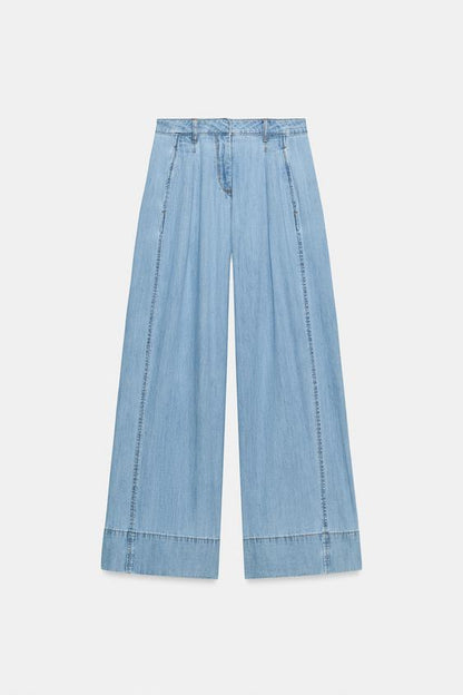 Jean Z1975 à jambe large, taille haute et pinces