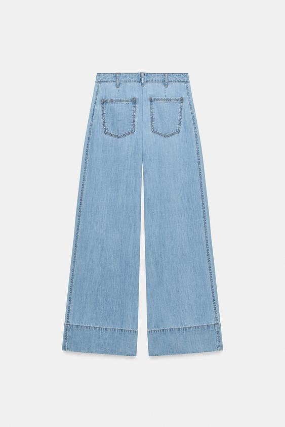 Jean Z1975 à jambe large, taille haute et pinces