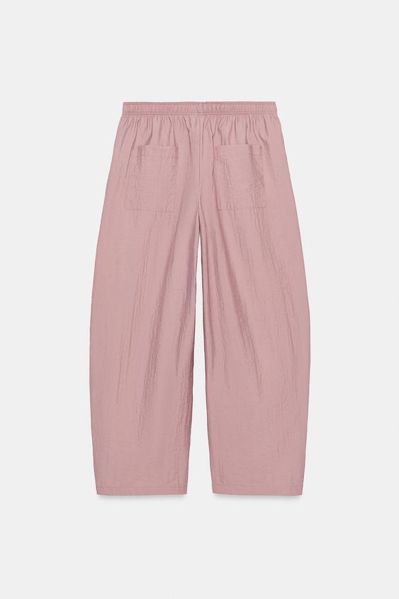 Pantalon coupe barrel à taille élastique