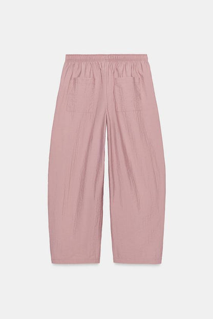 Pantalon coupe barrel à taille élastique