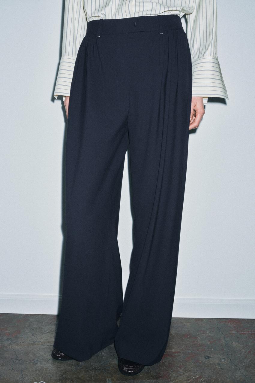Pantalon à plis à jambe large ZW Collection