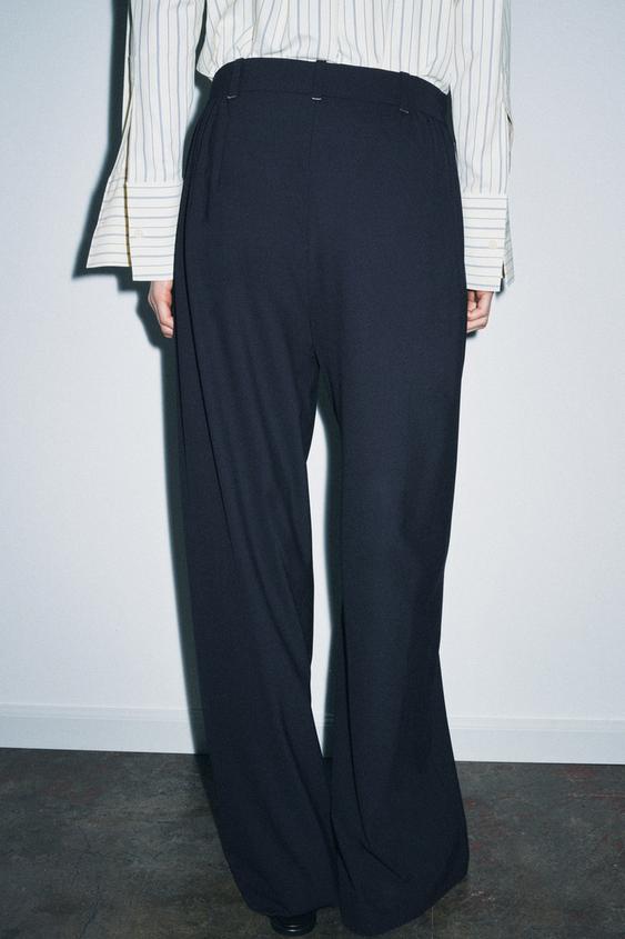 Pantalon à plis à jambe large ZW Collection
