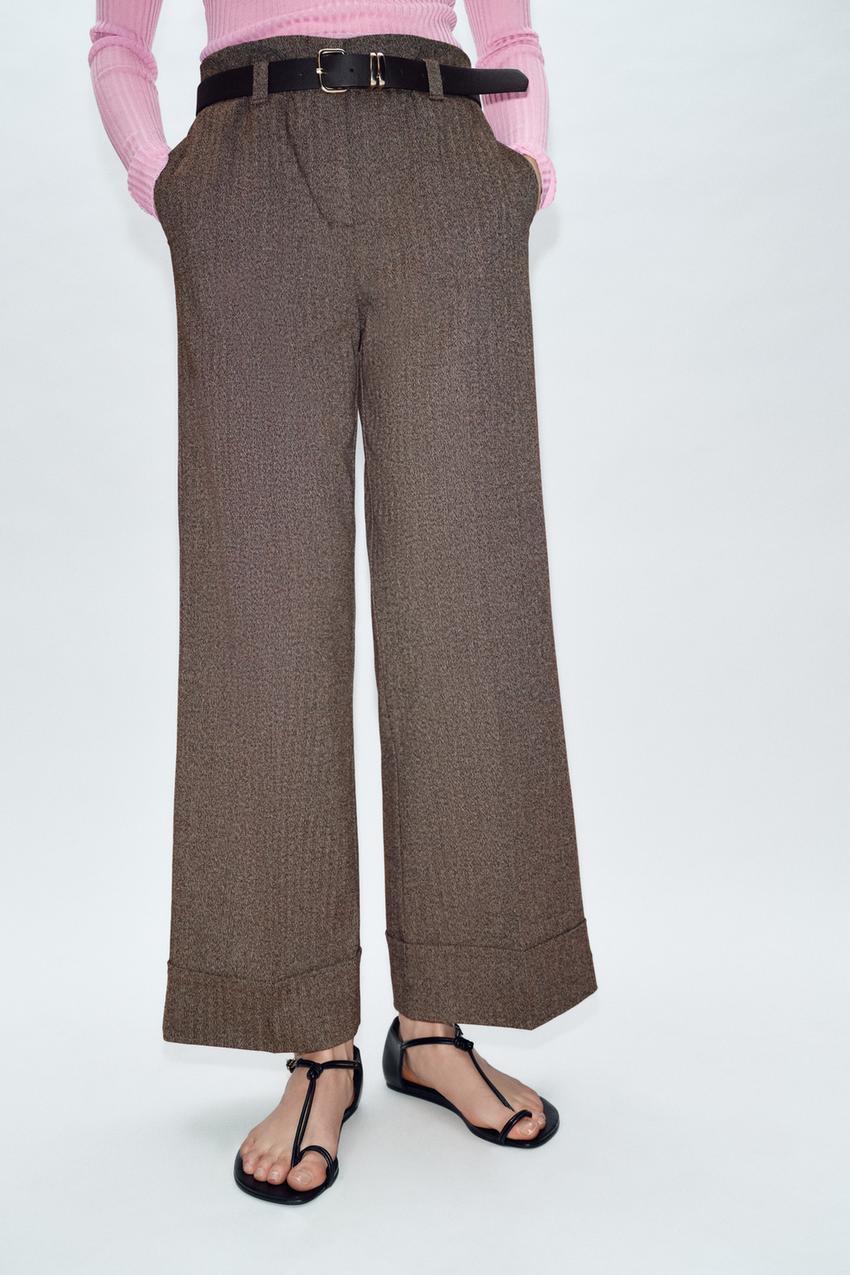 Pantalon chevrons avec ceinture