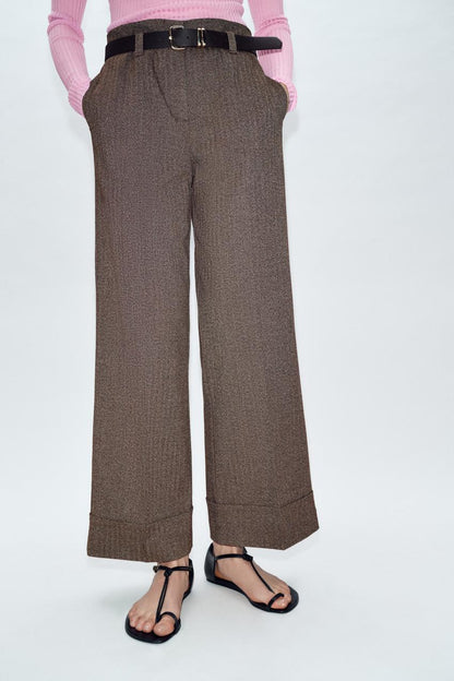 Pantalon chevrons avec ceinture
