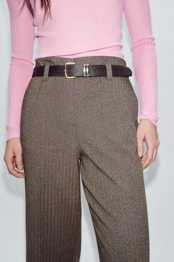 Pantalon chevrons avec ceinture