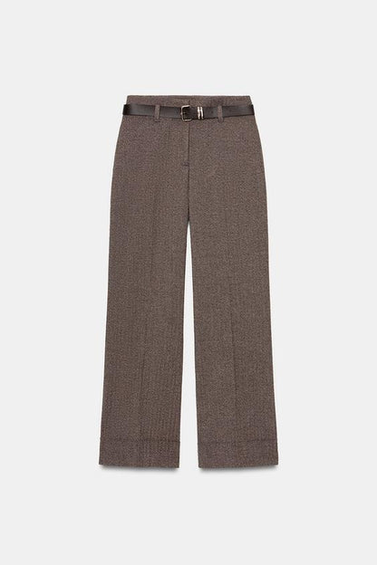 Pantalon chevrons avec ceinture