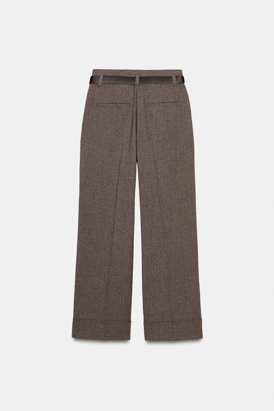 Pantalon chevrons avec ceinture