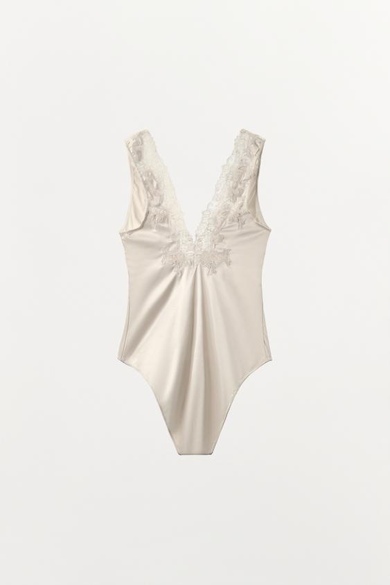 Body satiné en dentelle ZW Collection