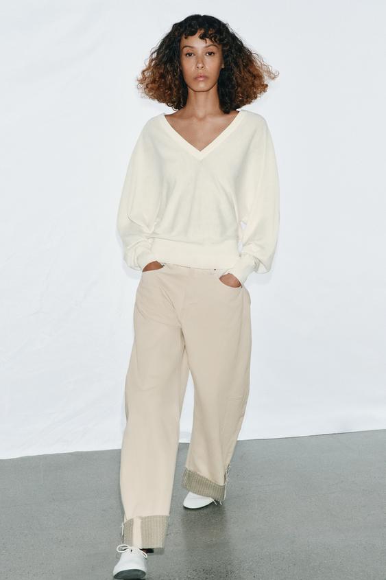 Pull en maille à décolleté en V