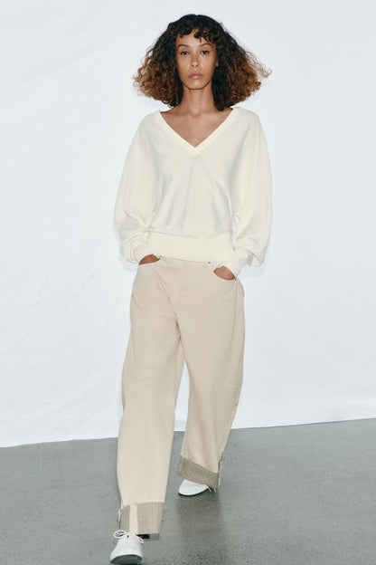 Pull en maille à décolleté en V