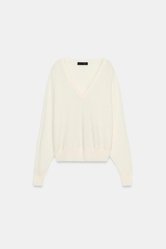 Pull en maille à décolleté en V