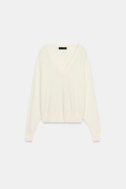 Pull en maille à décolleté en V