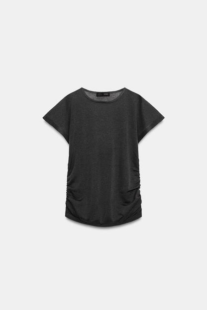 Top drapé en maille